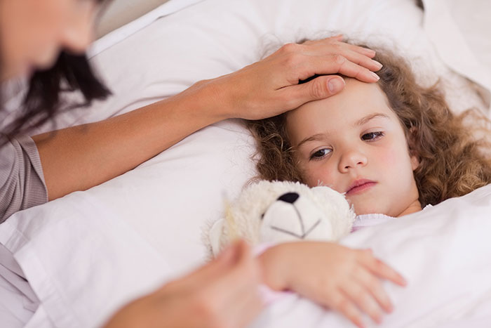 girl with fever