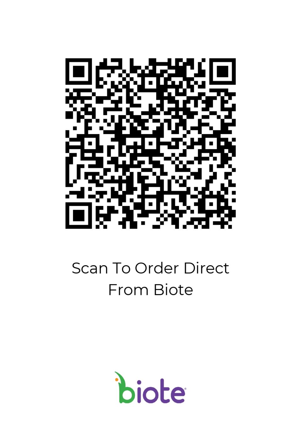 QR Code to order from Biote